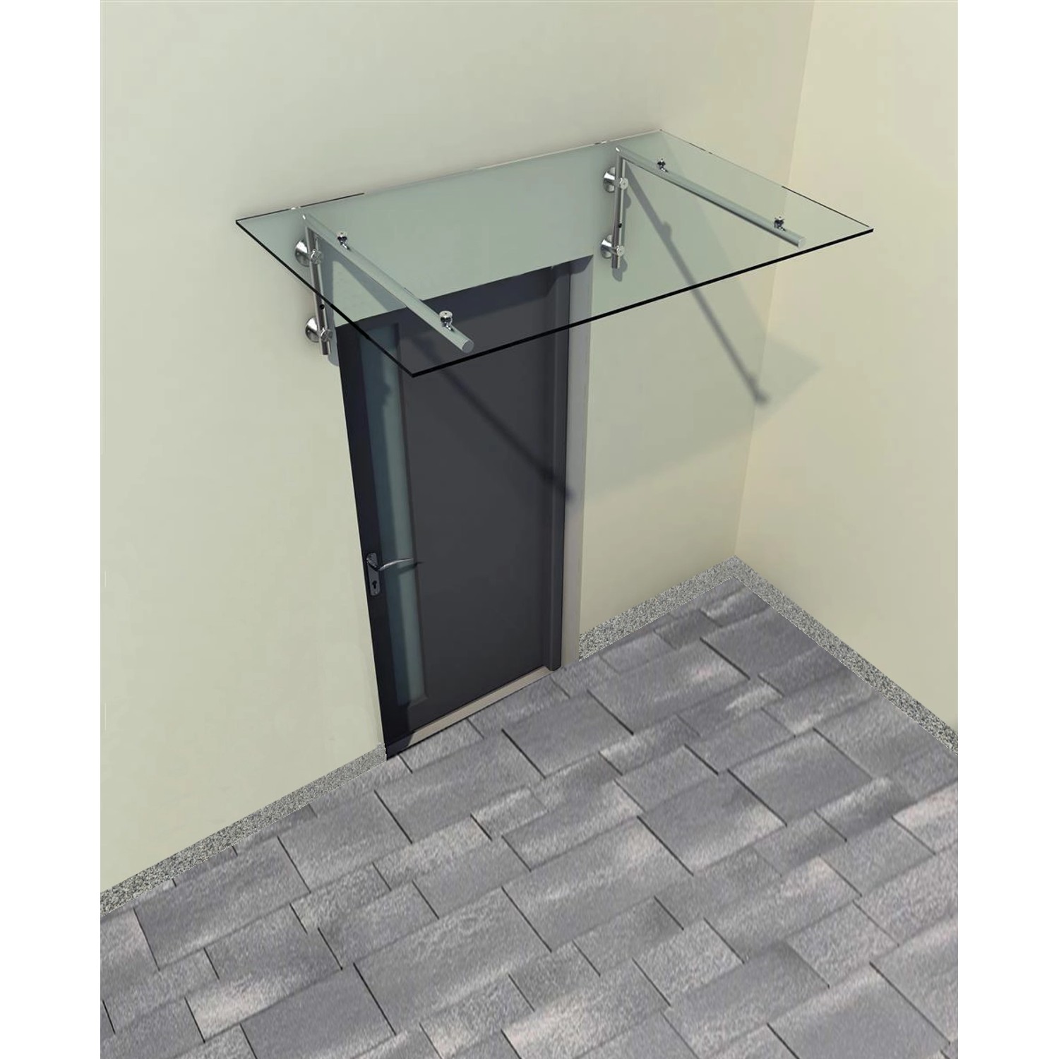 Glaszentrum Hagen - Typ/L 150x90cm Glasvordach Vordach VSG - Klarglas günstig online kaufen