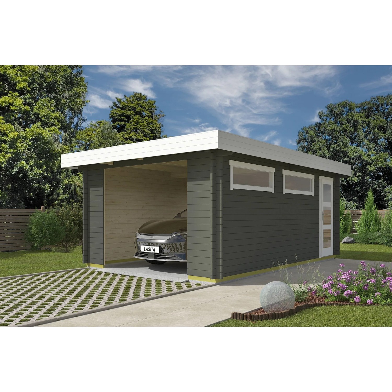 Lasita Garage Canberra 360 cm x 540 cm Grau-Grün günstig online kaufen