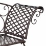 Detailansicht: Antik-braune VidaXL Garten-Chaiselongue aus Stahl mit Schnörkelmuster.