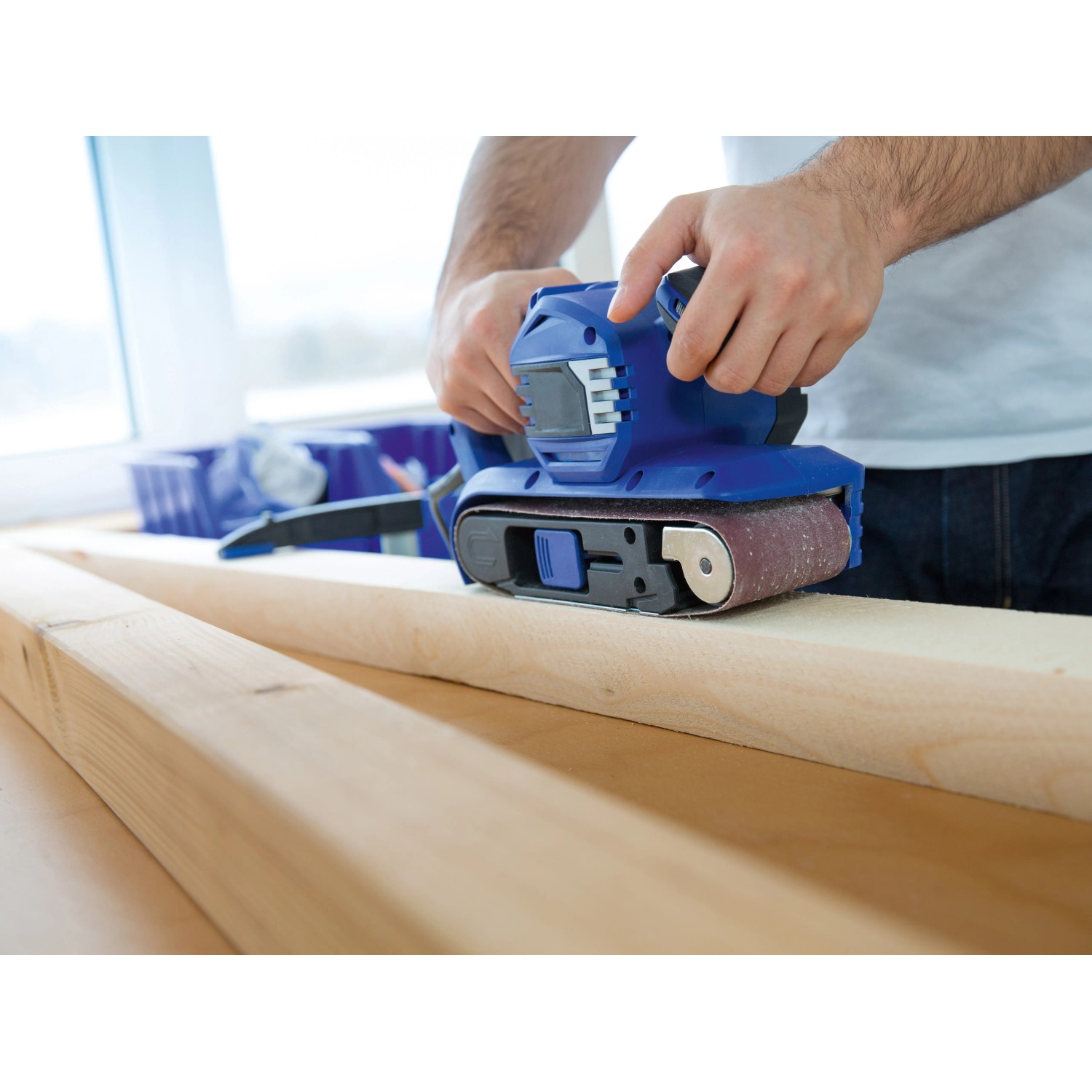 LUX Schleifband Classic K80, 75x533mm, 3er-Pack für Bandschleifer. Zum Schleifen von Holz und Metall.