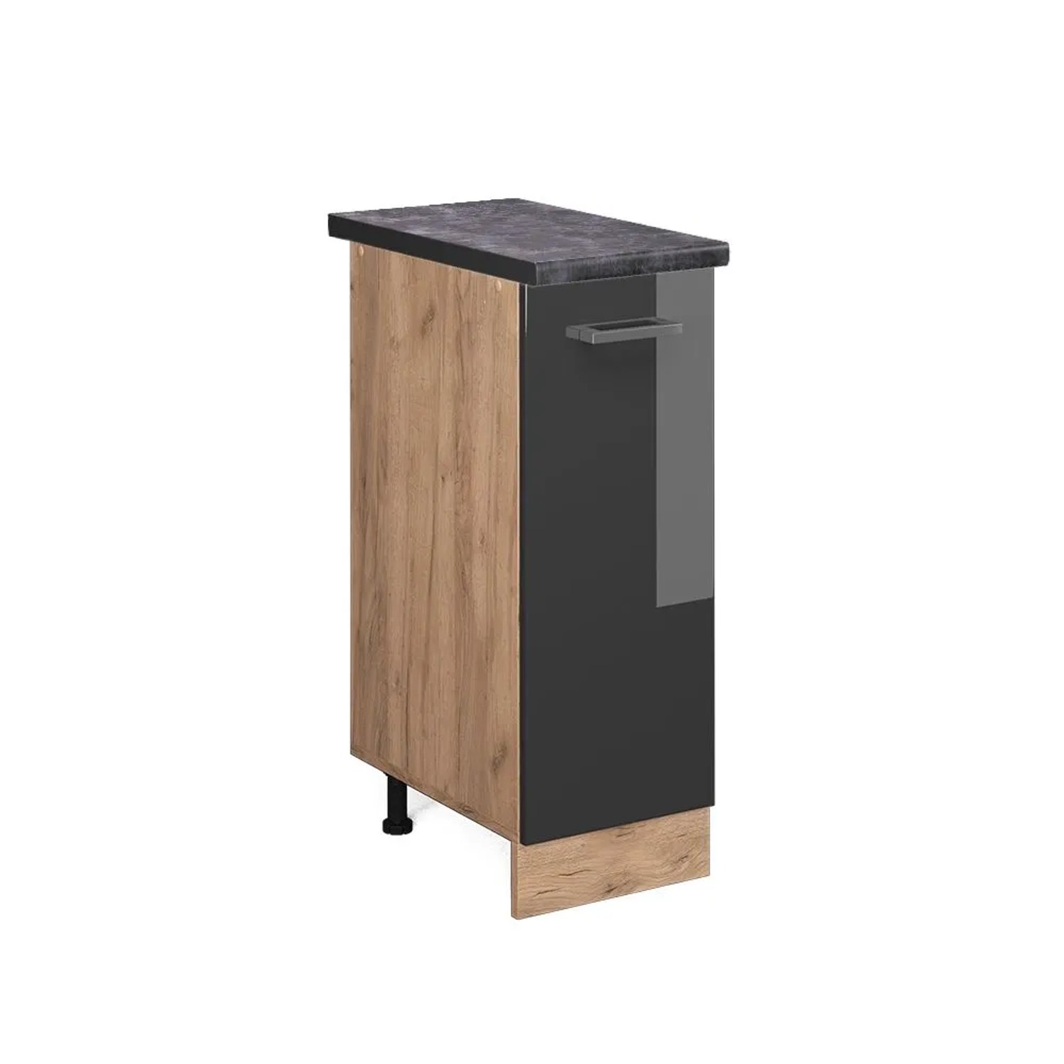 Vicco Apothekerschrank R-Line Anthrazit Hochglanz Goldkraft Eiche 30 cm AP Anthrazit