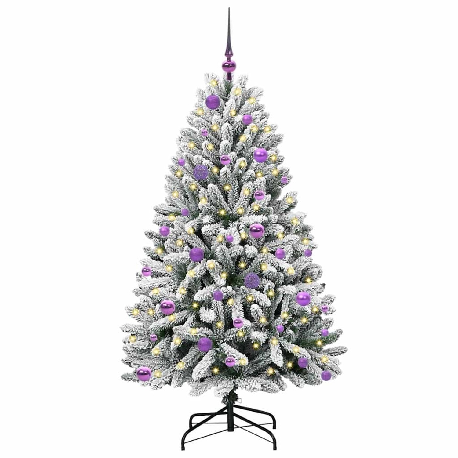 vidaXL Künstlicher Weihnachtsbaum Grün und Weiß 150 cm PVC und Metall 3395745