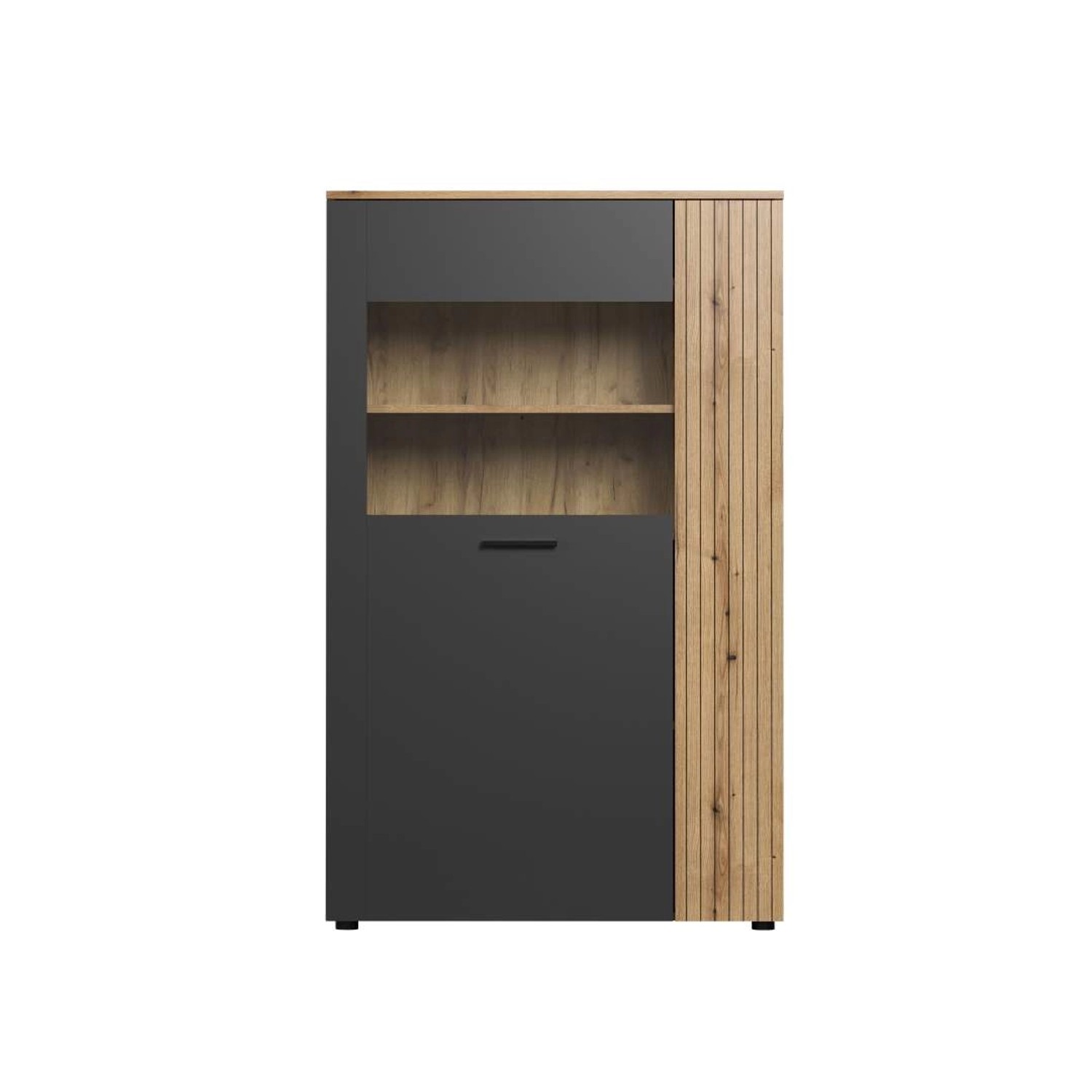 ebuy24 Esteban1 Vitrinenschrank Grau Eiche Dekor günstig online kaufen