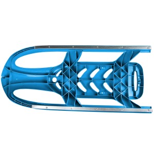 Blauer Kinderschlitten 'Bullet' mit Metallkufen von Ondis24 für Rodelspaß.