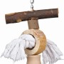 Trixie Natural Living Vogelspielzeug aus Holz mit Tau, Glocke und Kette, 20 cm.
