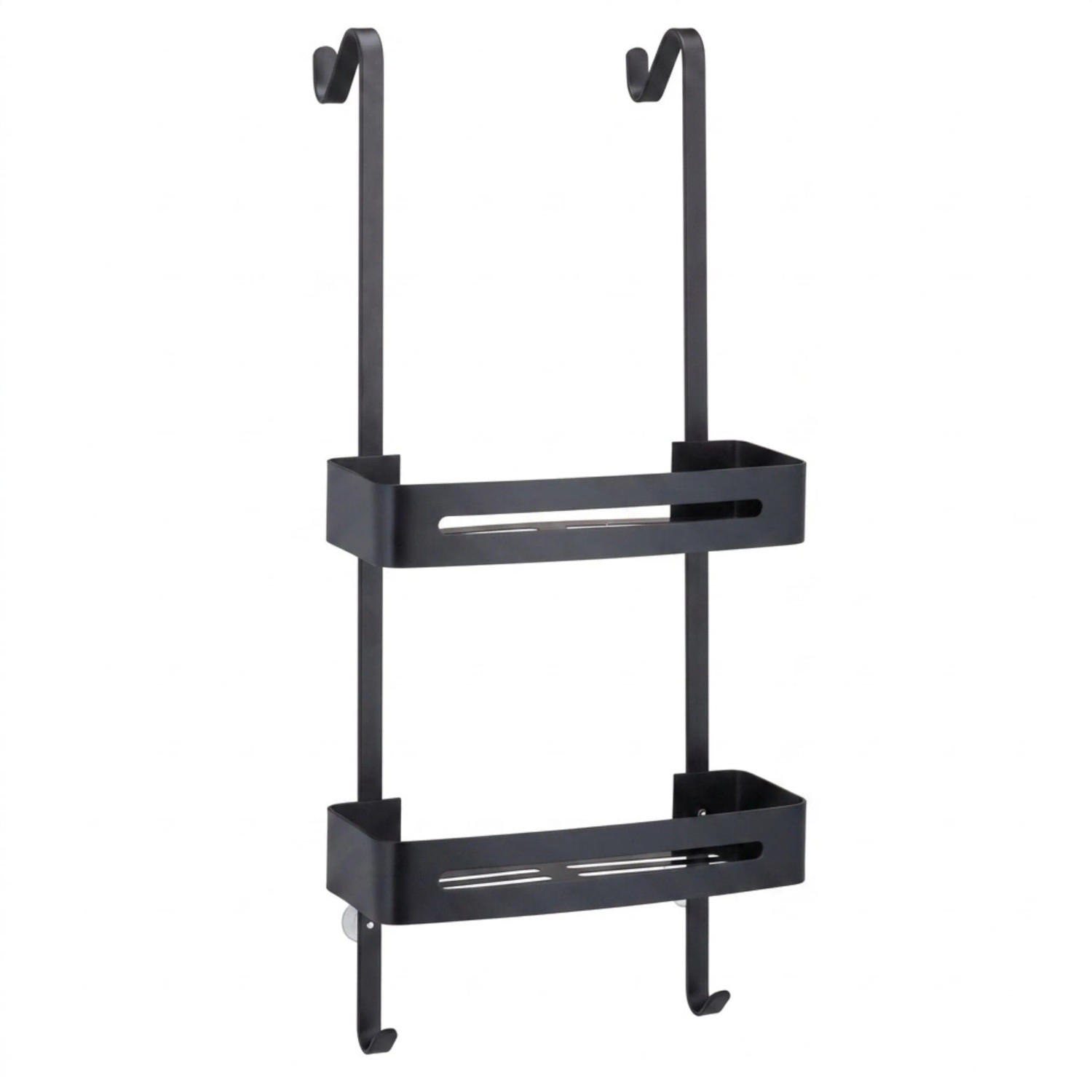 Relaxdays Duschablage Aluminium Schwarz zum Hängen 72,5 cm x 33 cm x 23 cm 1 kg