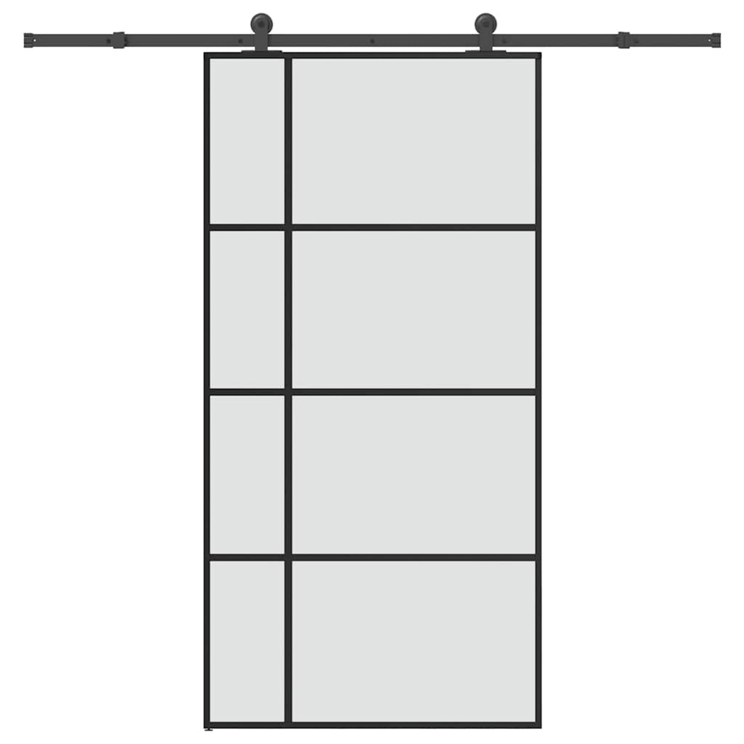 vidaXL Schiebetür mit Beschlag 102,5x205 cm ESG-Glas & Aluminium 3332928 günstig online kaufen