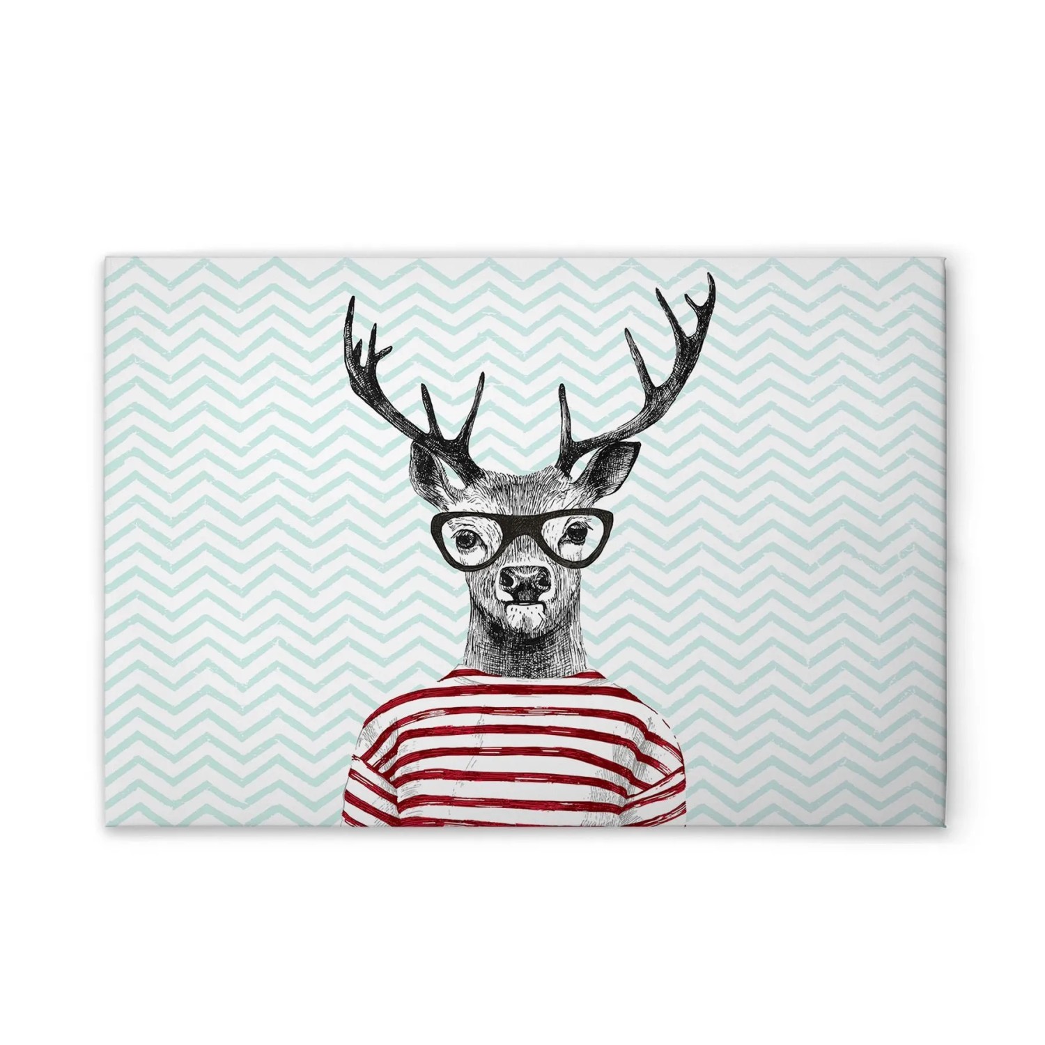 Tadessi Leinwandbild - M1-No.51040 - Retro Hirsch Bunt - 120 x 80 cm - Hochformat