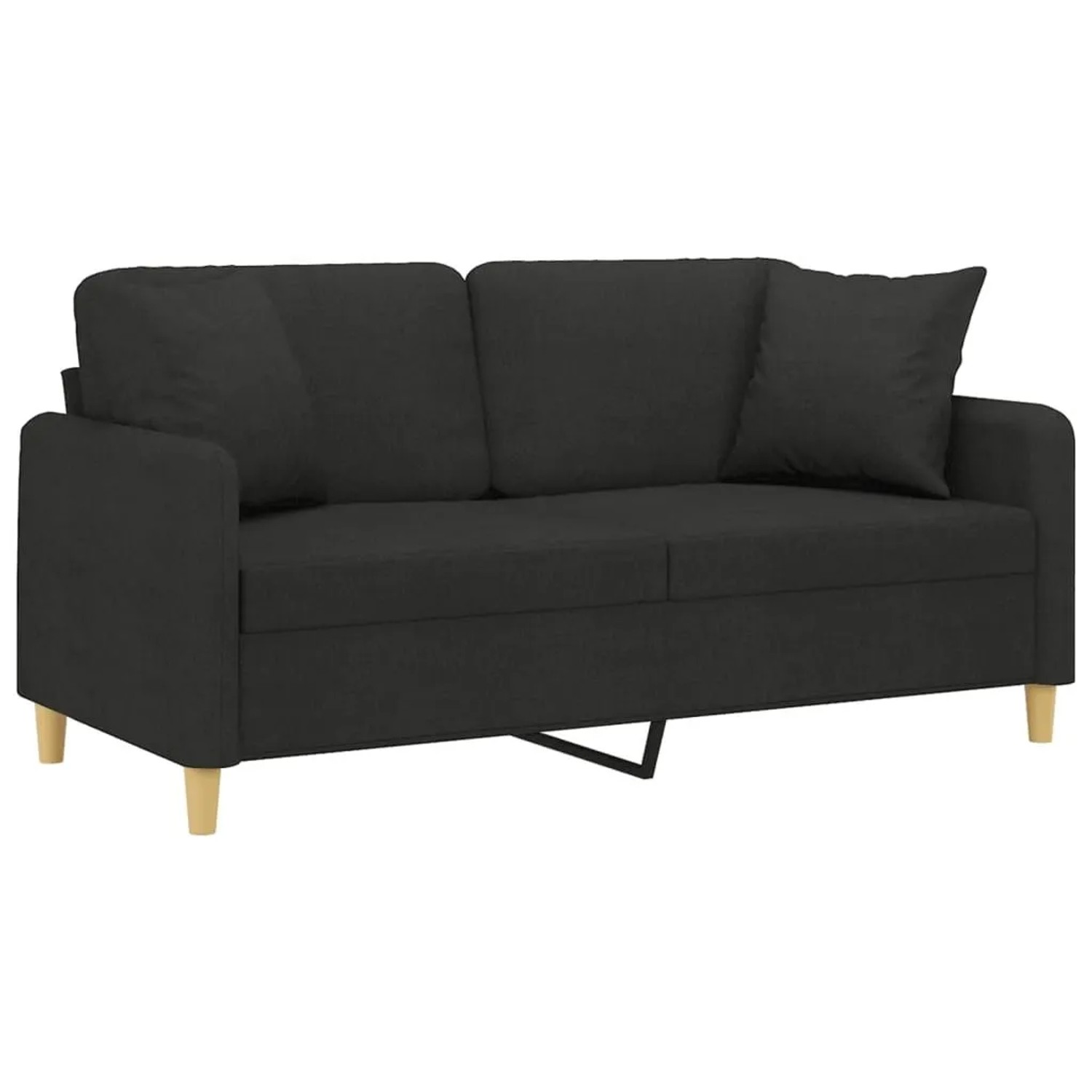 vidaXL 2-Sitzer-Sofa mit Zierkissen Schwarz 140 cm Stoff 3200913 günstig online kaufen