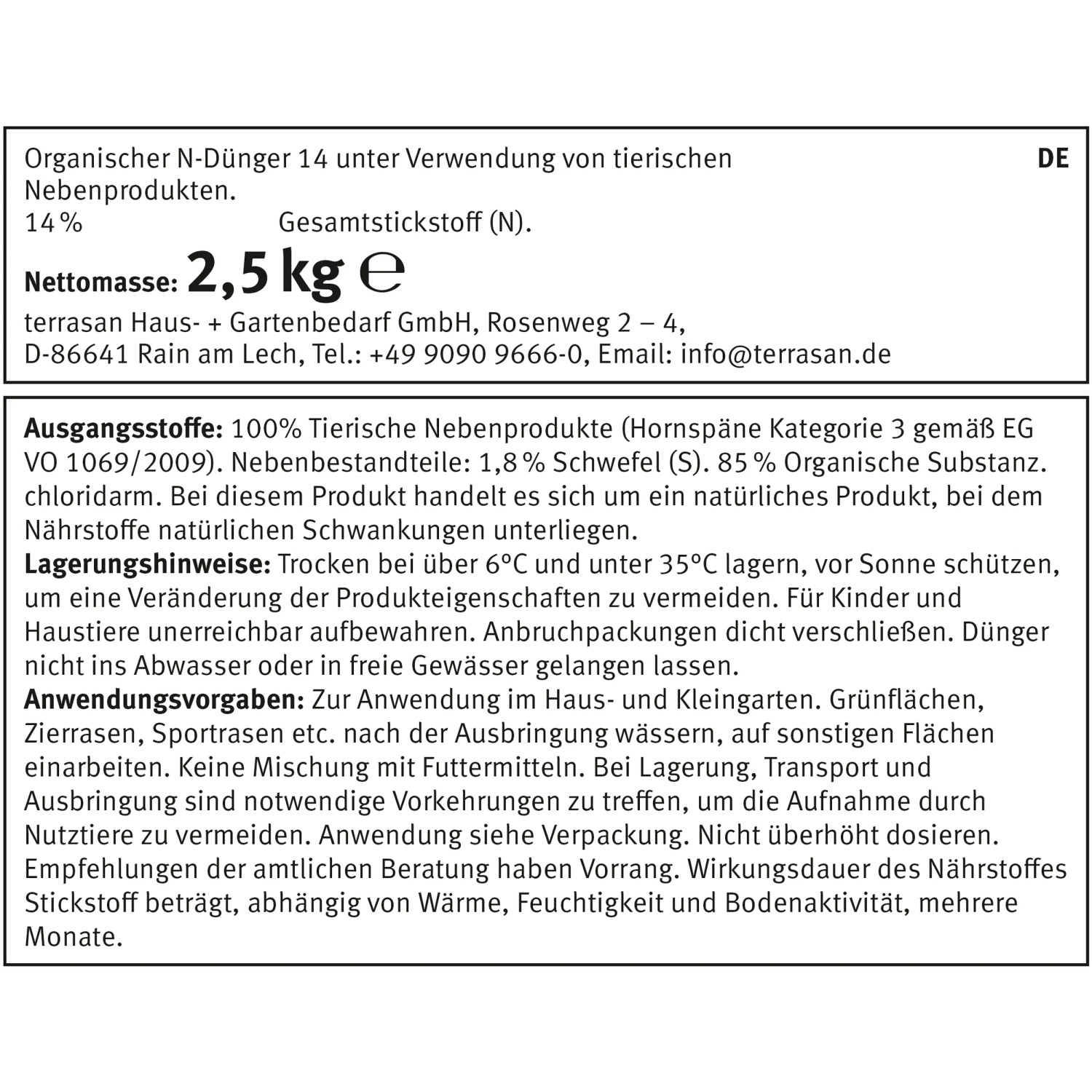 BIO Hornmehl 2,5kg für gesundes Pflanzenwachstum. Natürlicher Dünger für Garten & Balkon.