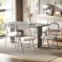 HOMCOM Klappstühle, 4er Set, cremeweiß, Polyester/Stahl. Esszimmerstühle für flexible Nutzung.