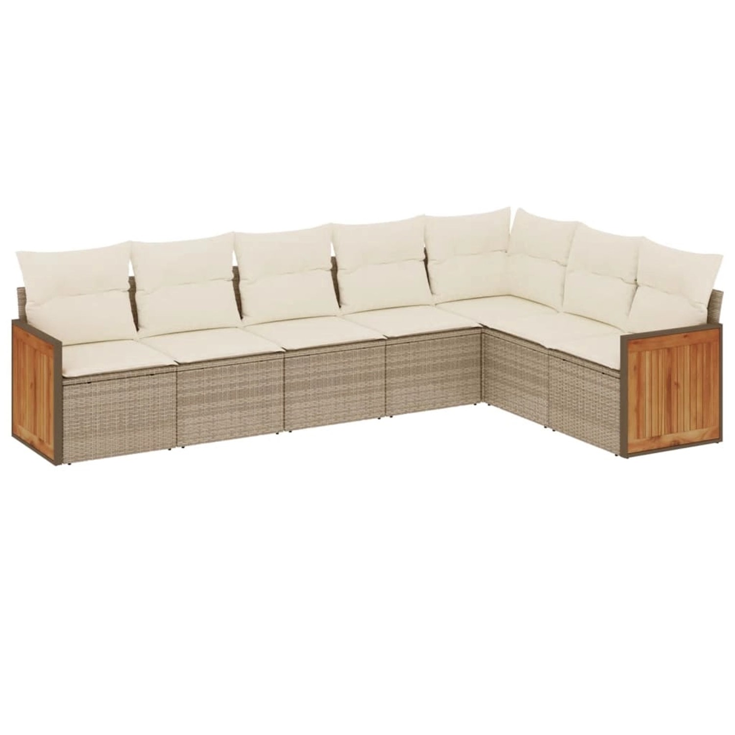 Thumbnail - vidaXL 7-Tlg Garten-Sofagarnitur mit Kissen Beige Poly Rattan 3260112
