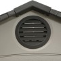 Detailaufnahme: Rundes Lüftungsgitter im Giebel des anthrazitgrauen Lifetime Gerätehauses.