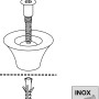 Schwarzer Wagner Bodentürstopper EH5202 mit Schraube und Dübel zur Montage.