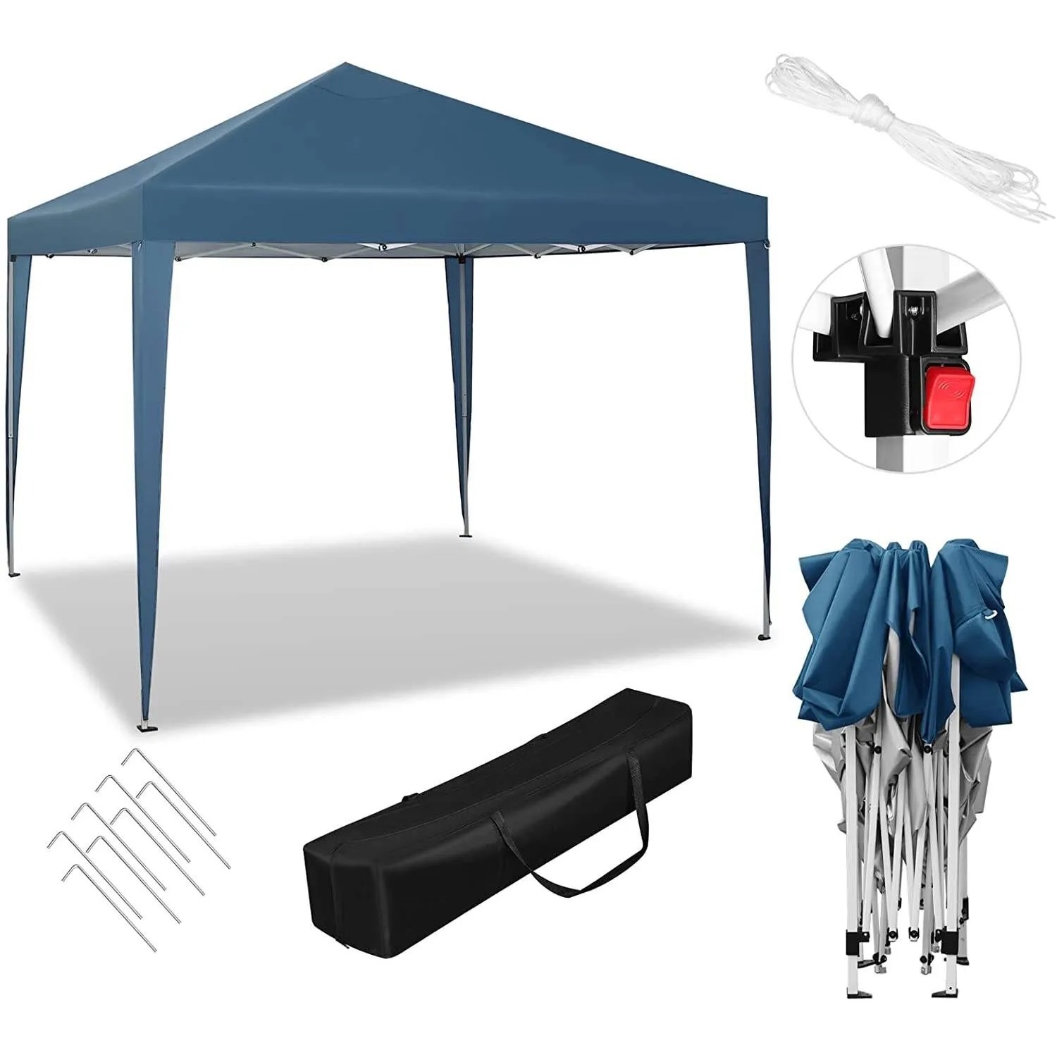 WOLTU Pavillon Pop-Up Wasserdichter Sonnenschutz 3 x 3 m Blau_4