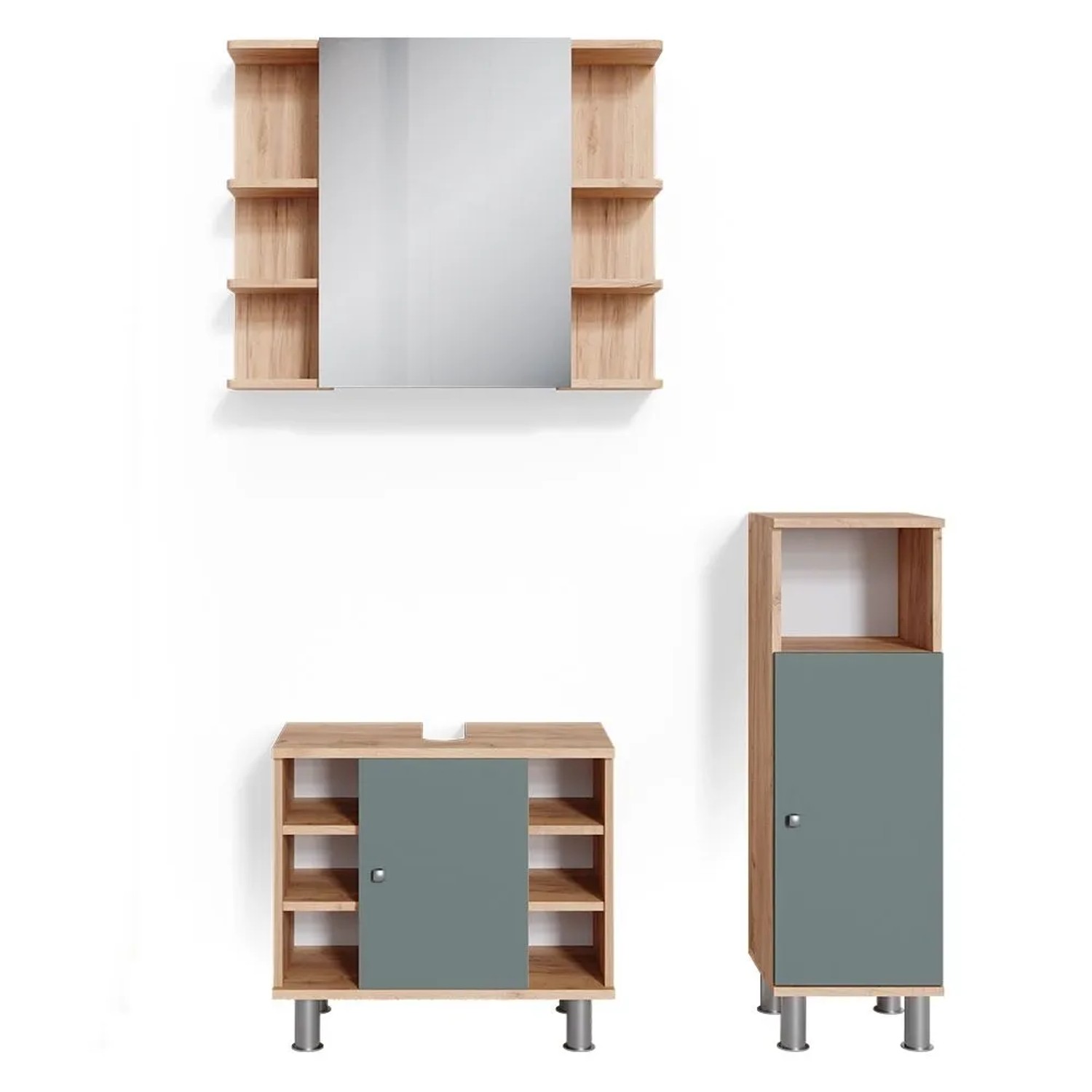 Vicco Badmöbel-Set Fynn Grün 60 x 54 3-teilig