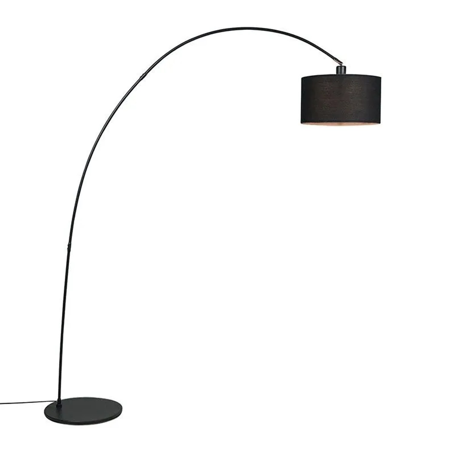 QAZQA Moderne Bogenlampe Schwarz mit Schirm Vinossa