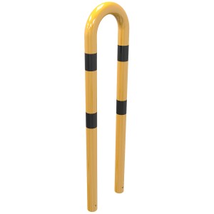 Schake Rammschutzbügel aus Stahlrohr, 400x1150 mm, gelb-schwarz, zur Absicherung von Bereichen.