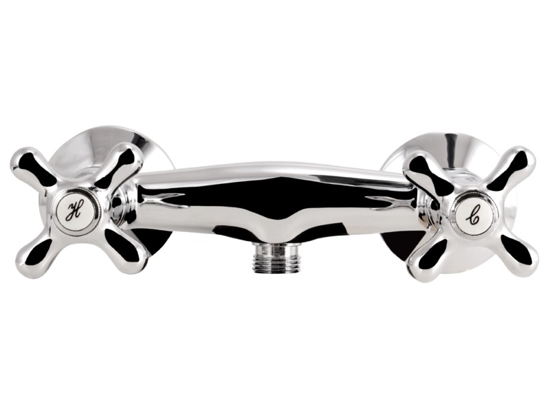 Calmwaters Zweigriffmischer Dusche Retro Cross Kreuzgriffe Chrom  