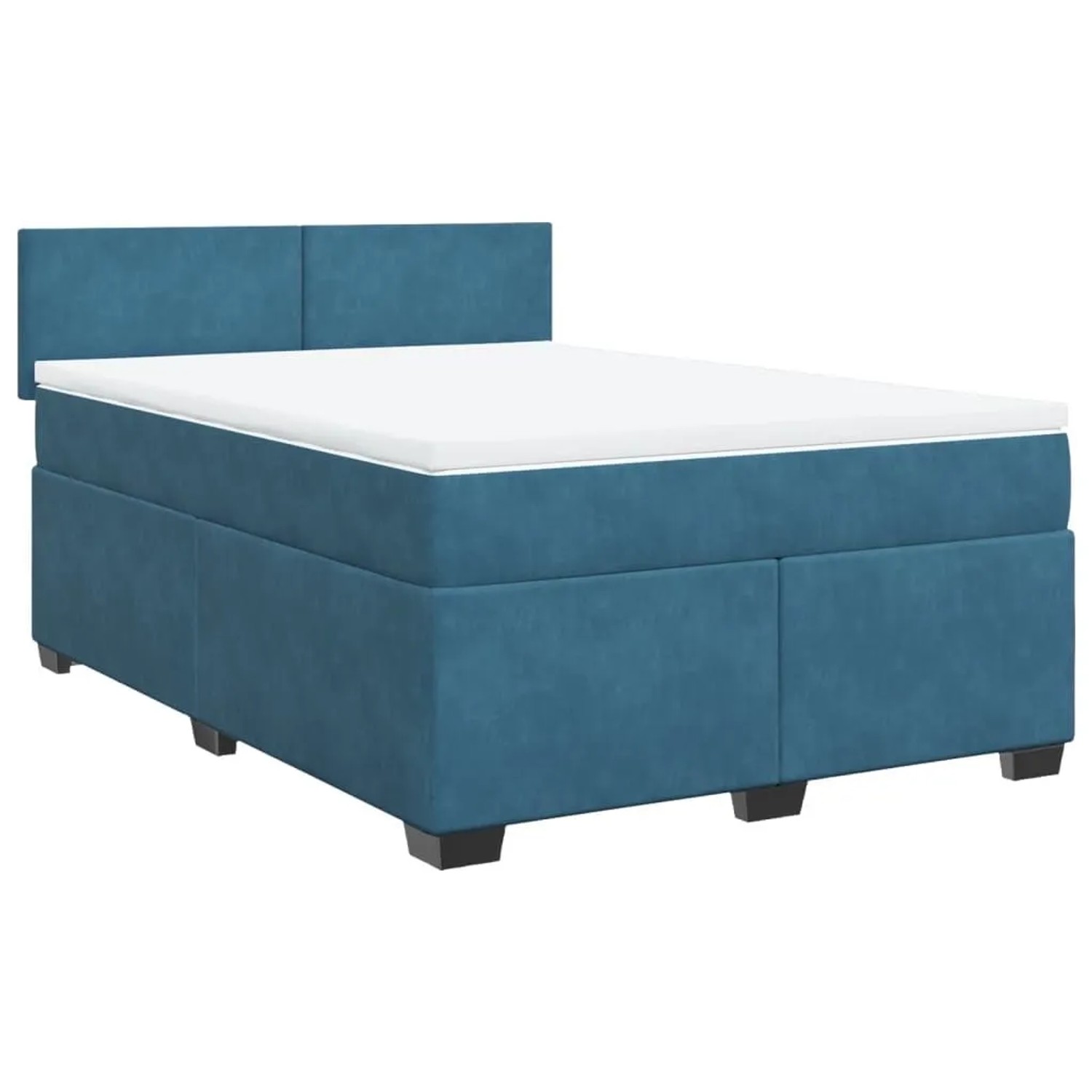 vidaXL Boxspringbett mit Matratze Blau 160x200 cm Samt 3286352 günstig online kaufen