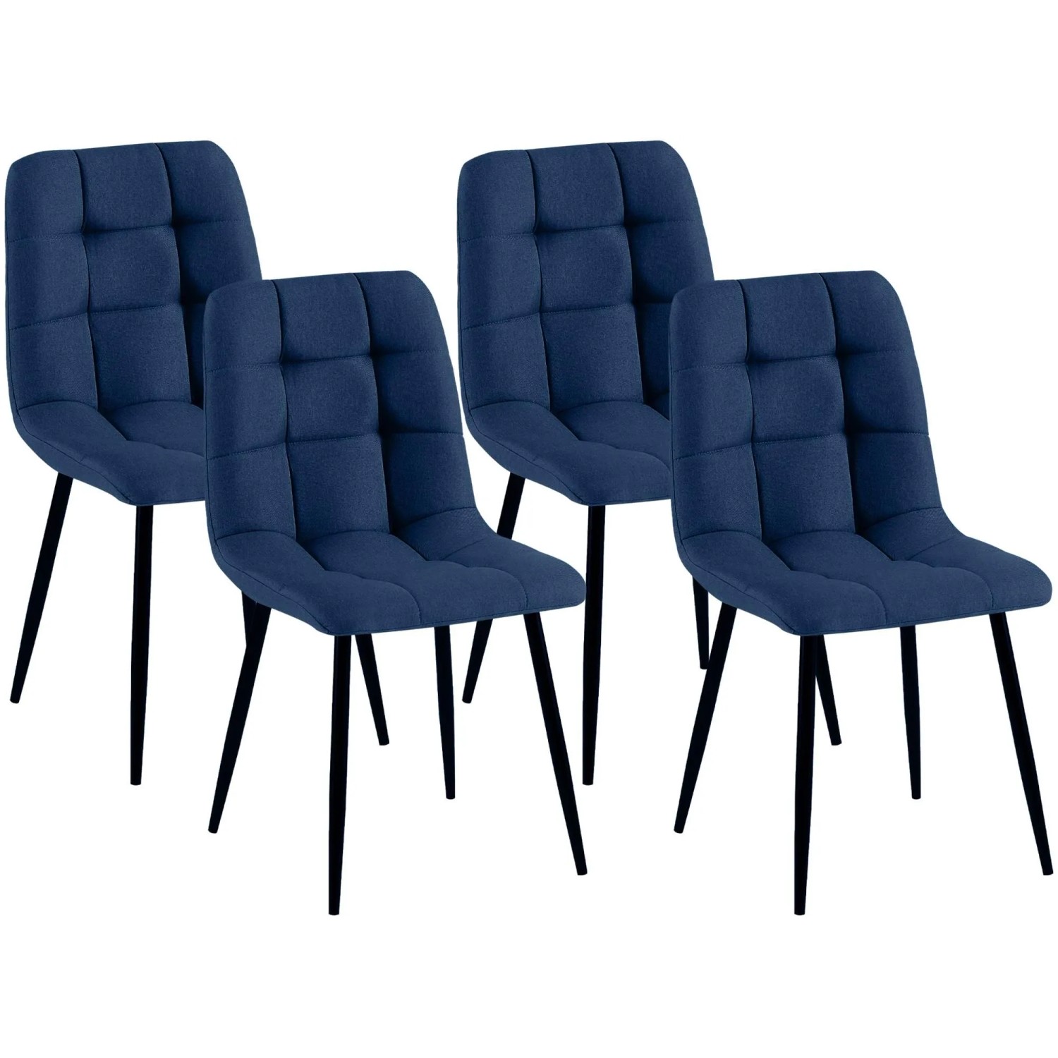 CLP 4er Set Esszimmerstühle Antibes Stoff Blau