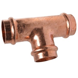 Kirchhoff CU-T-Stück, 15mm, 3 Muffen, blank, für Pressfittings. Kupfer T-Stück Verbinder, 10er Pack.