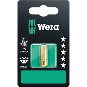 Wera Bit TX40, 25mm, diamantbeschichtet mit Bi-Torsionszone für sicheren Halt in Schrauben.