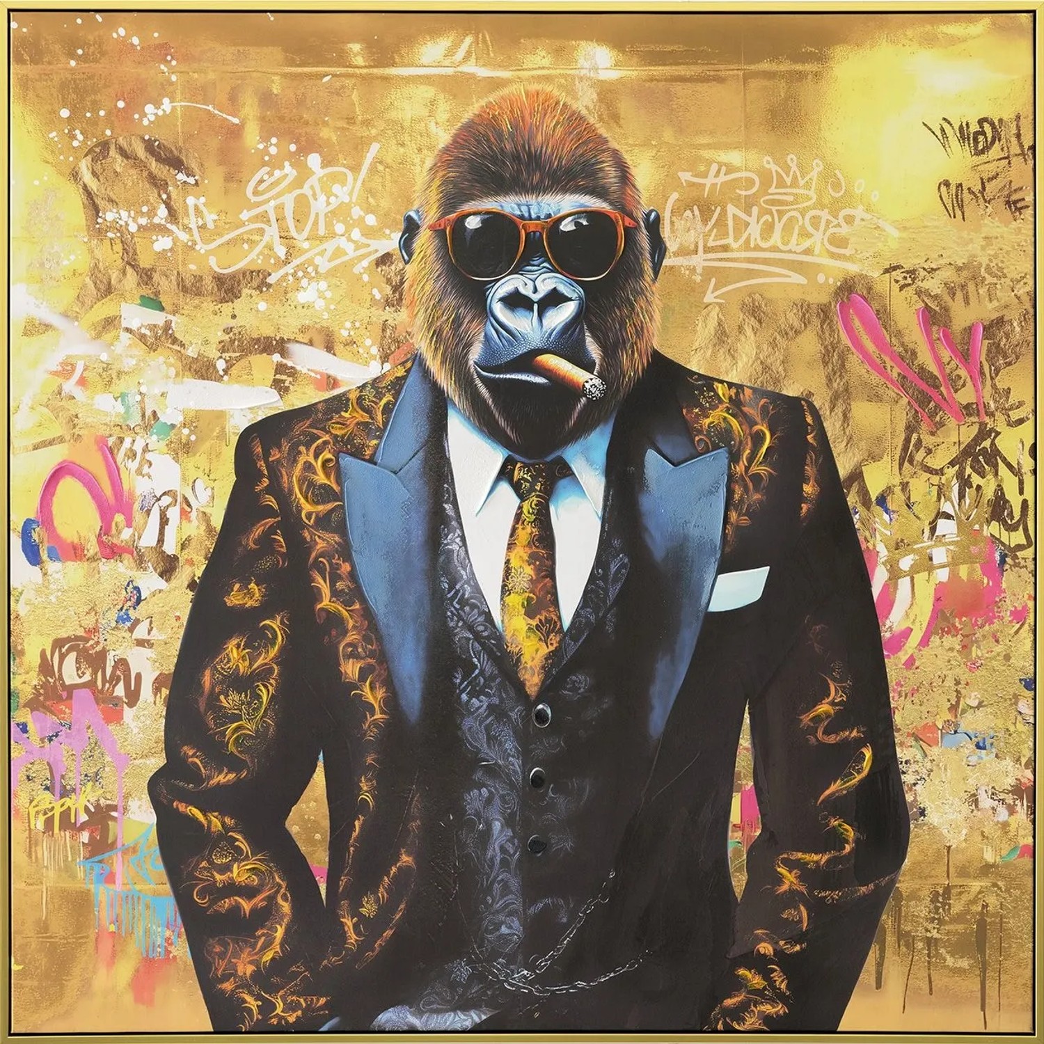 Art Universe Leinwandbild Gorilla Style 100 x 100 cm