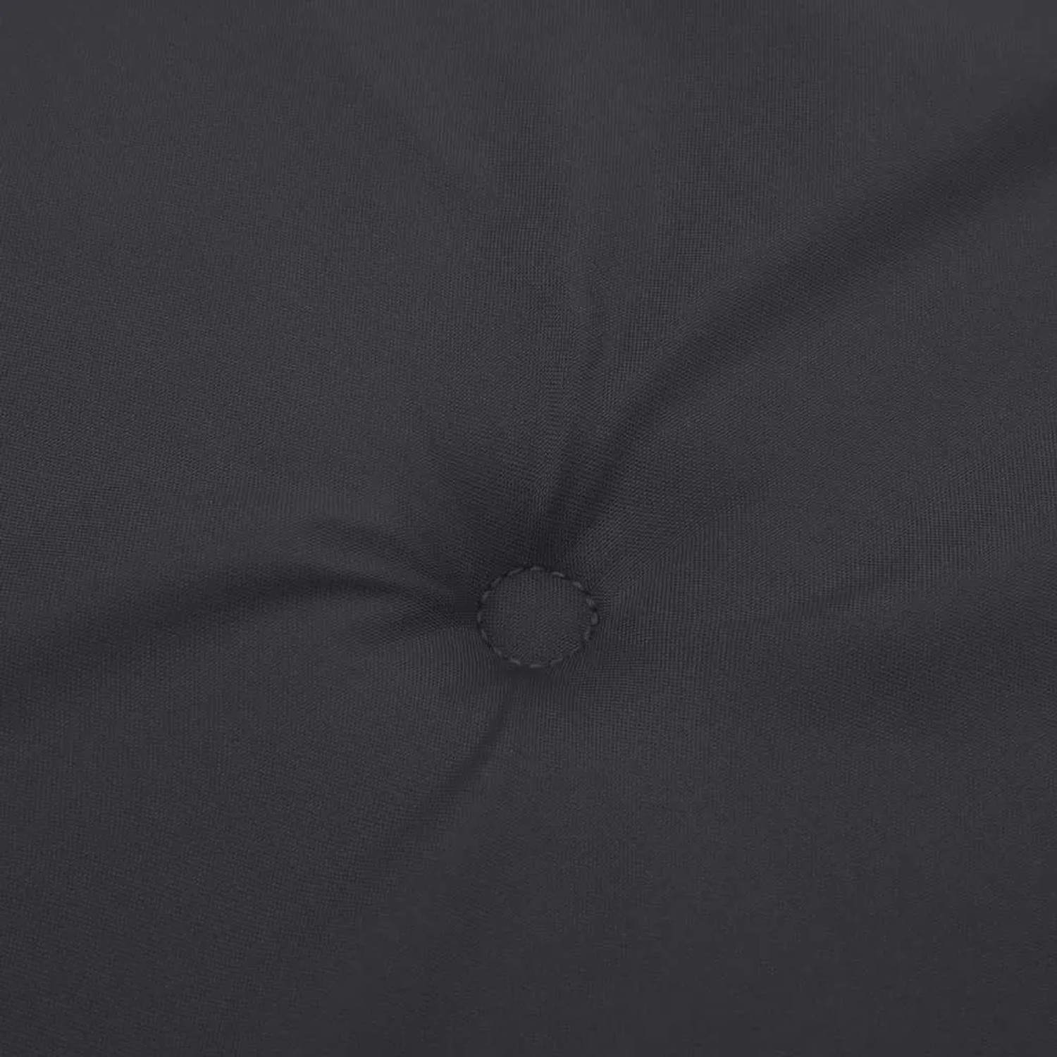 Schwarze vidaXL Hochlehner-Auflage (Detail) aus Oxford-Gewebe, Knopf in der Mitte.
