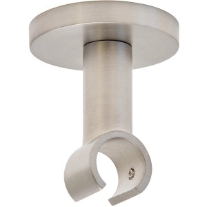 Mydeco Gardinenstange Deckenhalterung Klassik, Edelstahl-Optik, für 1,6 cm Stangen.