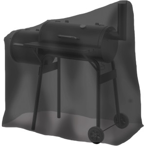 Schwarze tepro Abdeckhaube für Smoker, ca. 114x109cm, schützt vor Witterung.