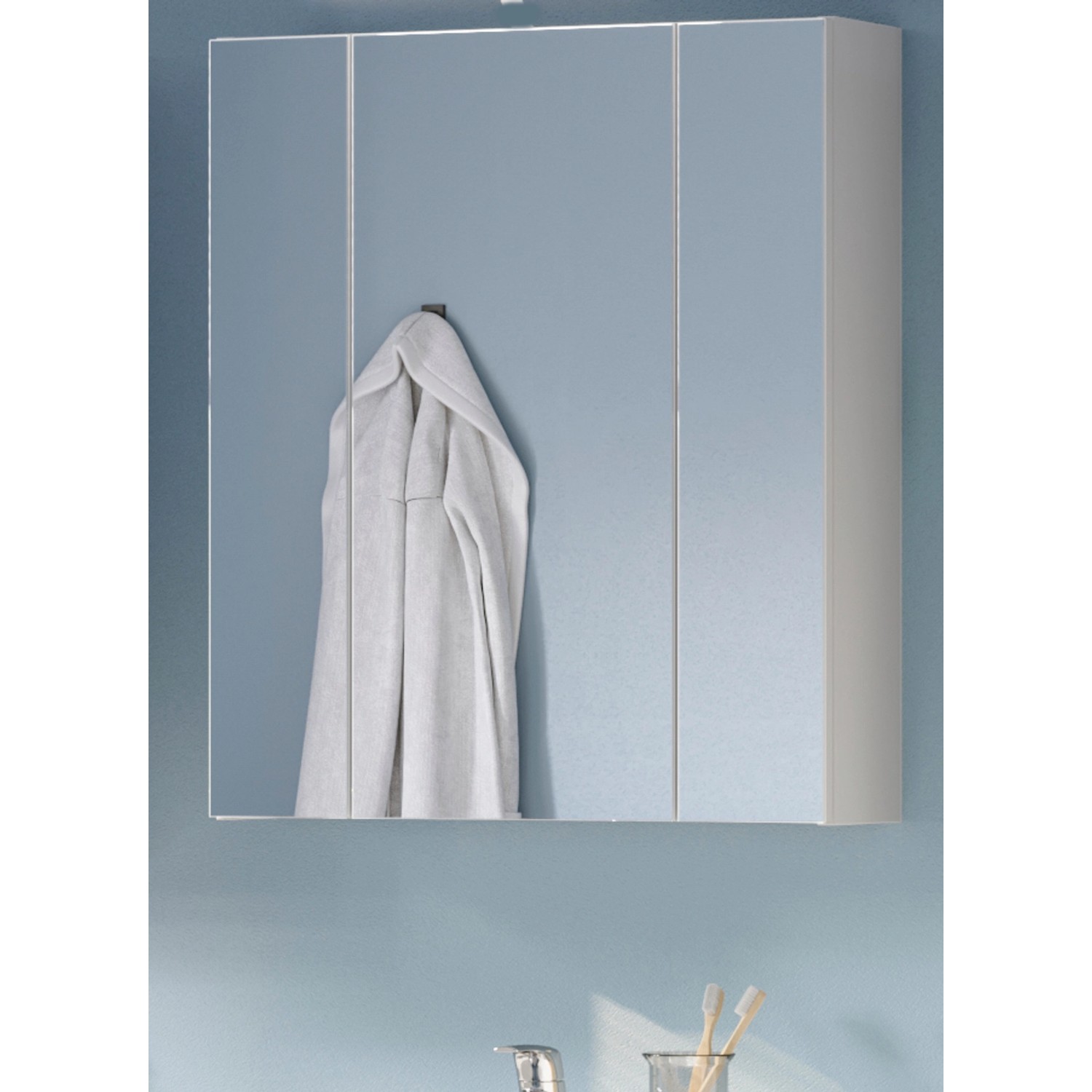 Inn.Furn Spiegelschrank Weiß 60 cm 3-türig Leon günstig online kaufen