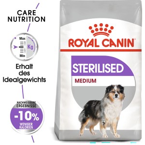 Royal Canin Sterilised Medium Trockenfutter für kastrierte, mittelgroße Hunde, 3 kg Packung.