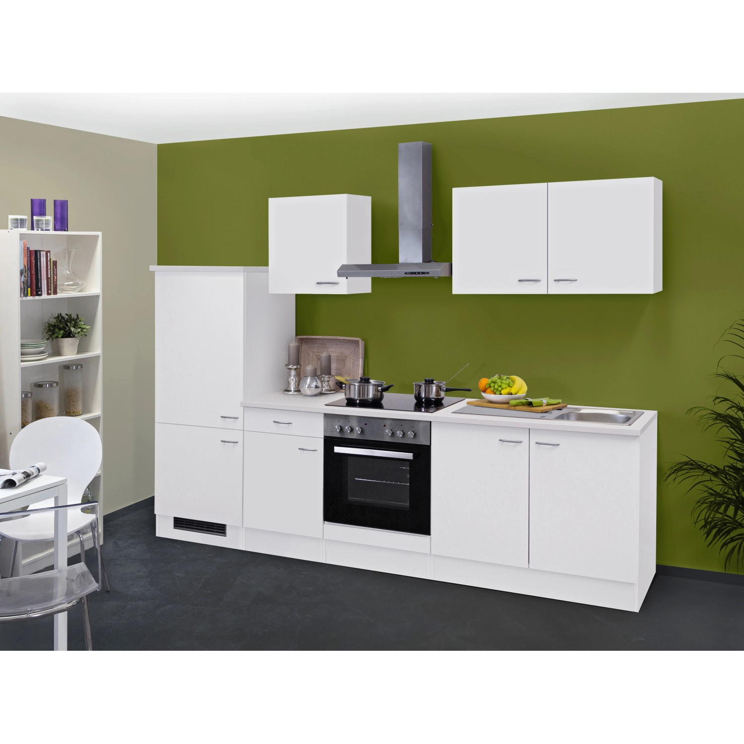 Flex-Well Classic Küchenzeile/Küchenblock Wito 270 cm Weiß