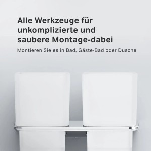 AM.PM Doppelglasbecher mit Chrom-Wandhalterung Inspire V2.0 für Bad & WC.