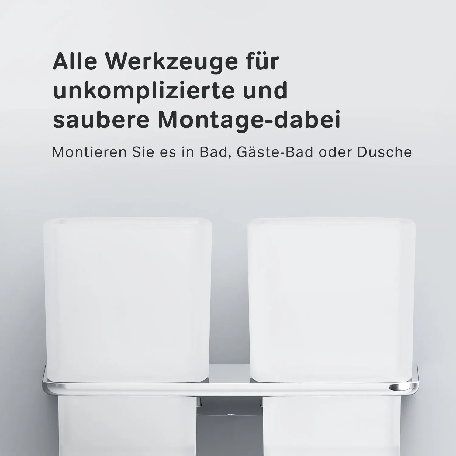 AM.PM Doppelglasbecher mit Chrom-Wandhalterung Inspire V2.0 für Bad & WC.