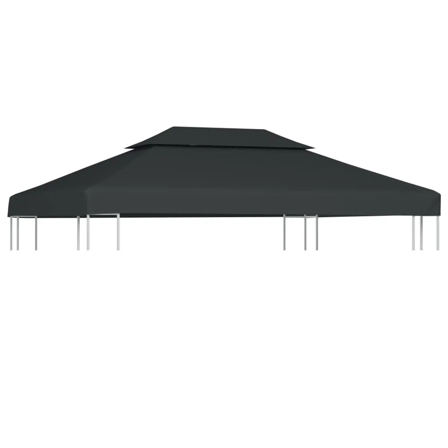 vidaXL Pavillon-Dachplane mit Kaminabzug 310 g/m² 4x3 m Anthrazit 44758