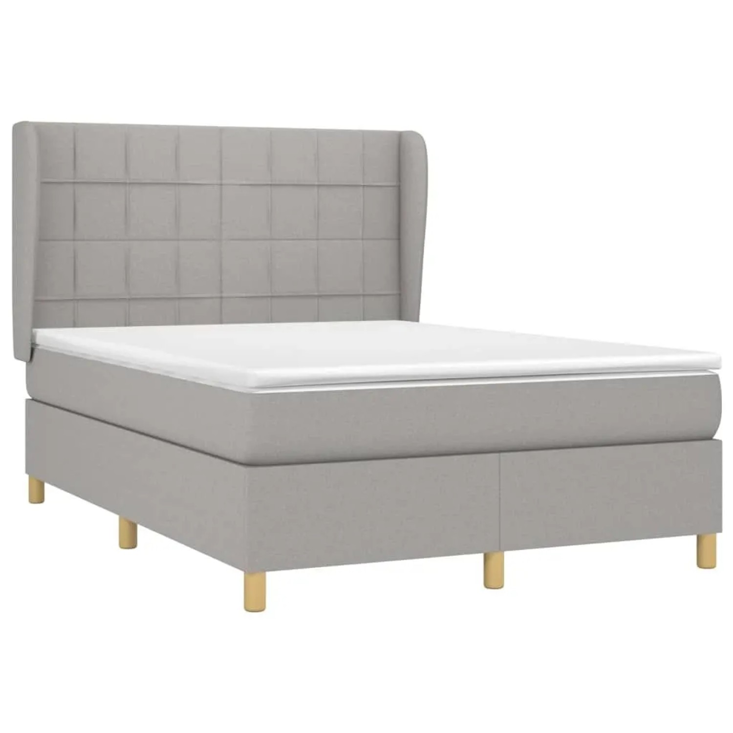 vidaXL Boxspringbett mit Matratze Hellgrau 140x200 cm Stoff 3128525 günstig online kaufen