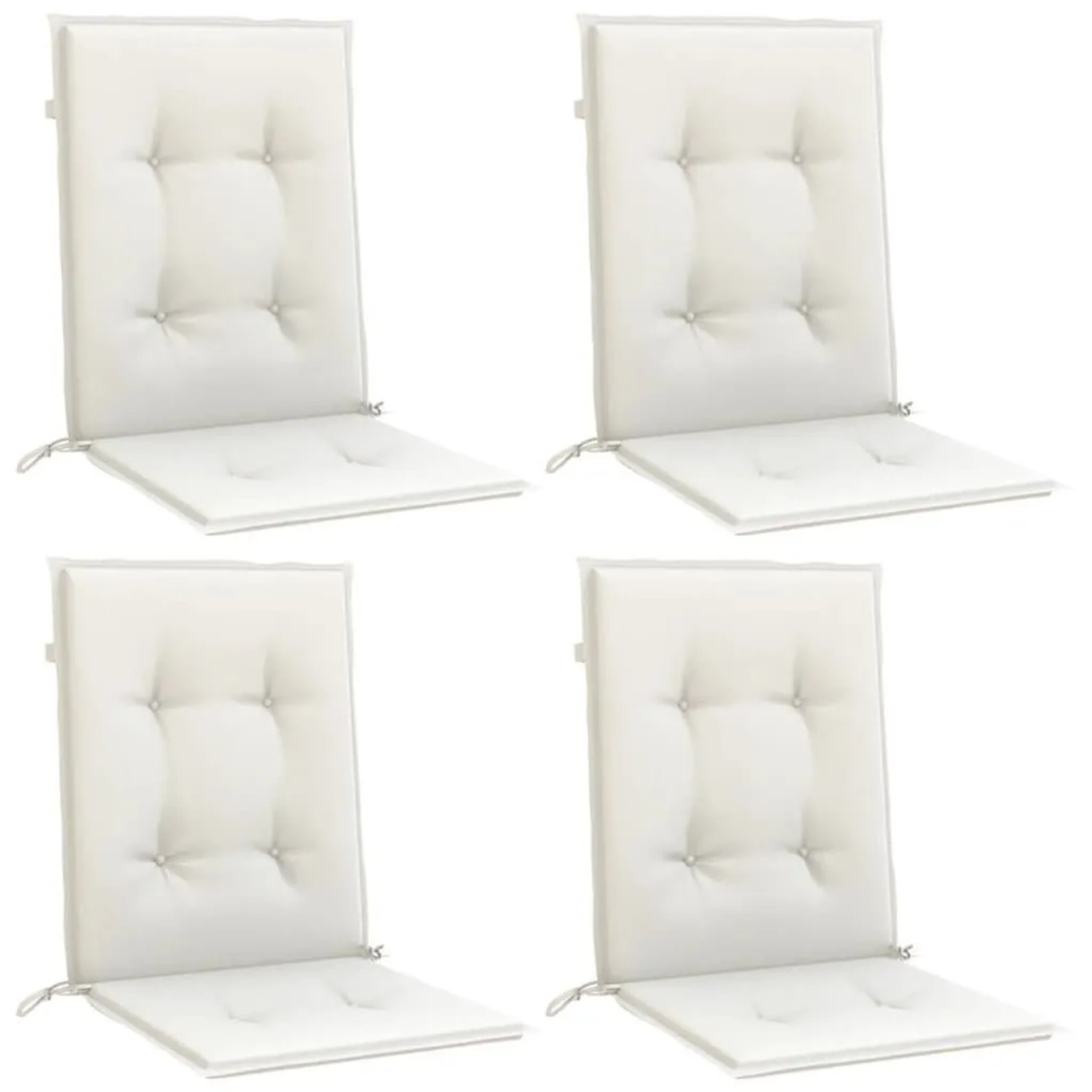 vidaXL Niedriglehner-Auflagen 4 Stk Melange Creme 100x50x4 cm Stoff 4002452