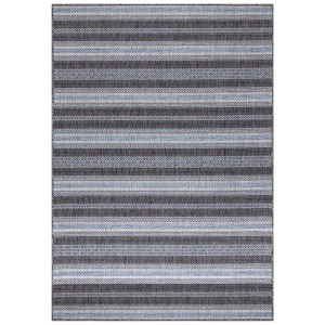 Ayyildiz Outdoor-Teppich Sunny 4411, schwarz/grau gestreift, 120x170 cm.