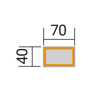 Skizze: Weka Kinder-Hochbeet Tabaluga Lucy, 70x40x50 cm, Maße für Bepflanzung und Ablage.