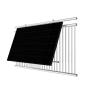Vale Balkonkraftwerk Halterungsset für eckiges Geländer, alugrau, mit Solarmodul.