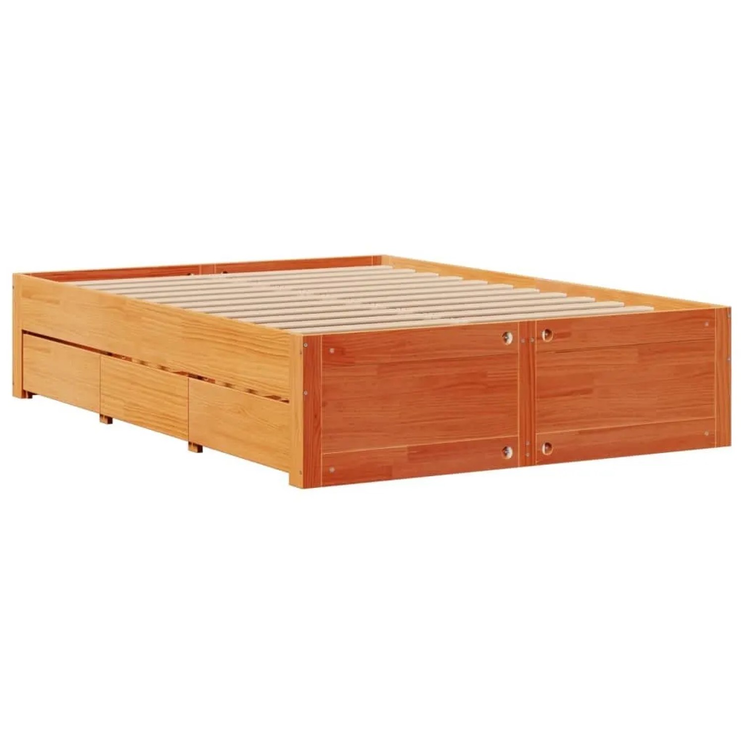 vidaXL Massivholzbett ohne Matratze mit Schubladen Braun 140x190 cm 3308818 günstig online kaufen