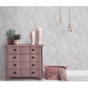 Erismann Vliestapete Martinique Brushed Harmony in Taupe mit geometrischem Muster.