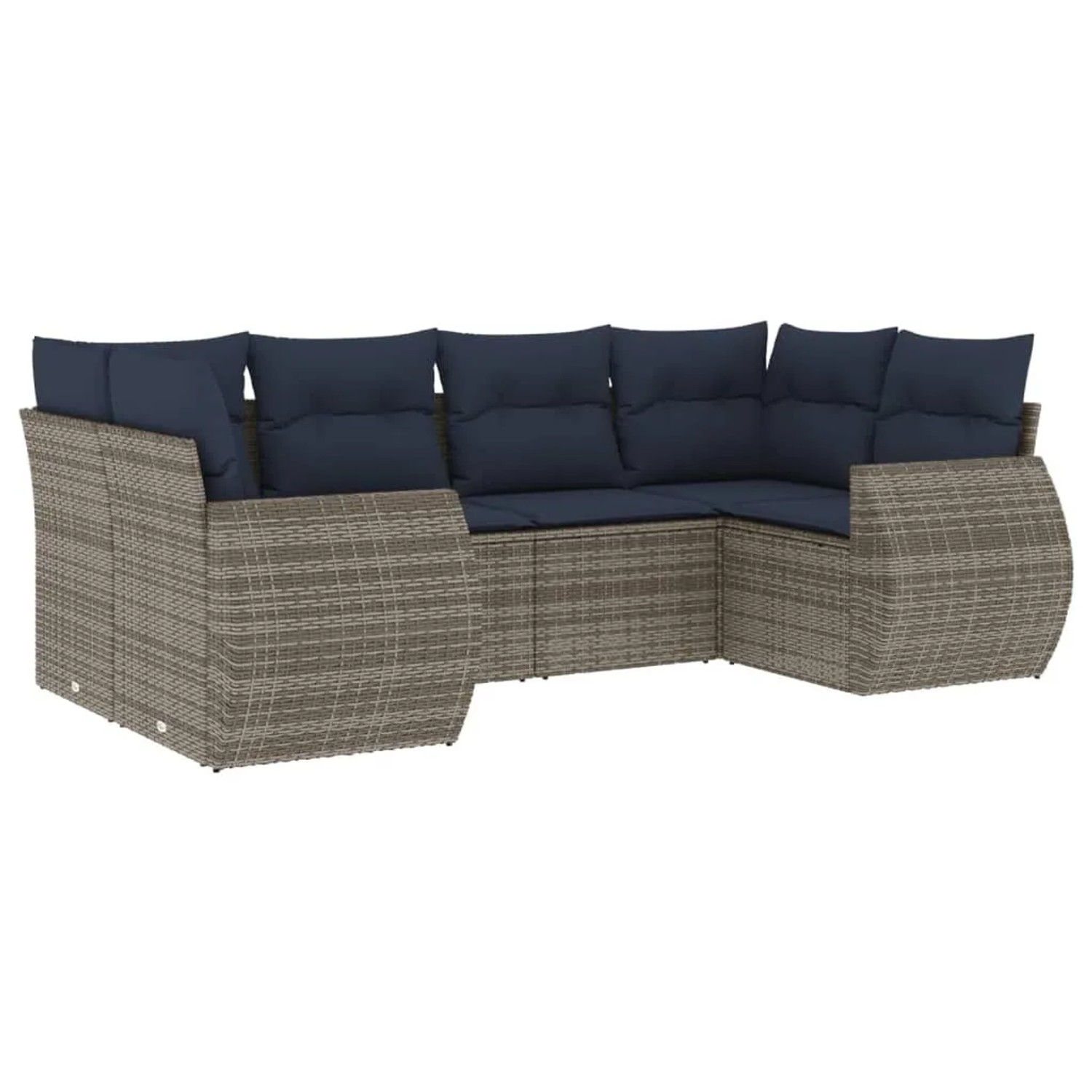 vidaXL 6-Tlg Gartensofa-Set mit Kissen Grau Polyrattan 3221780 günstig online kaufen