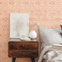 Marburg Vliestapete mit Blättern und Vögeln in Rot, florales Design im Schlafzimmer.