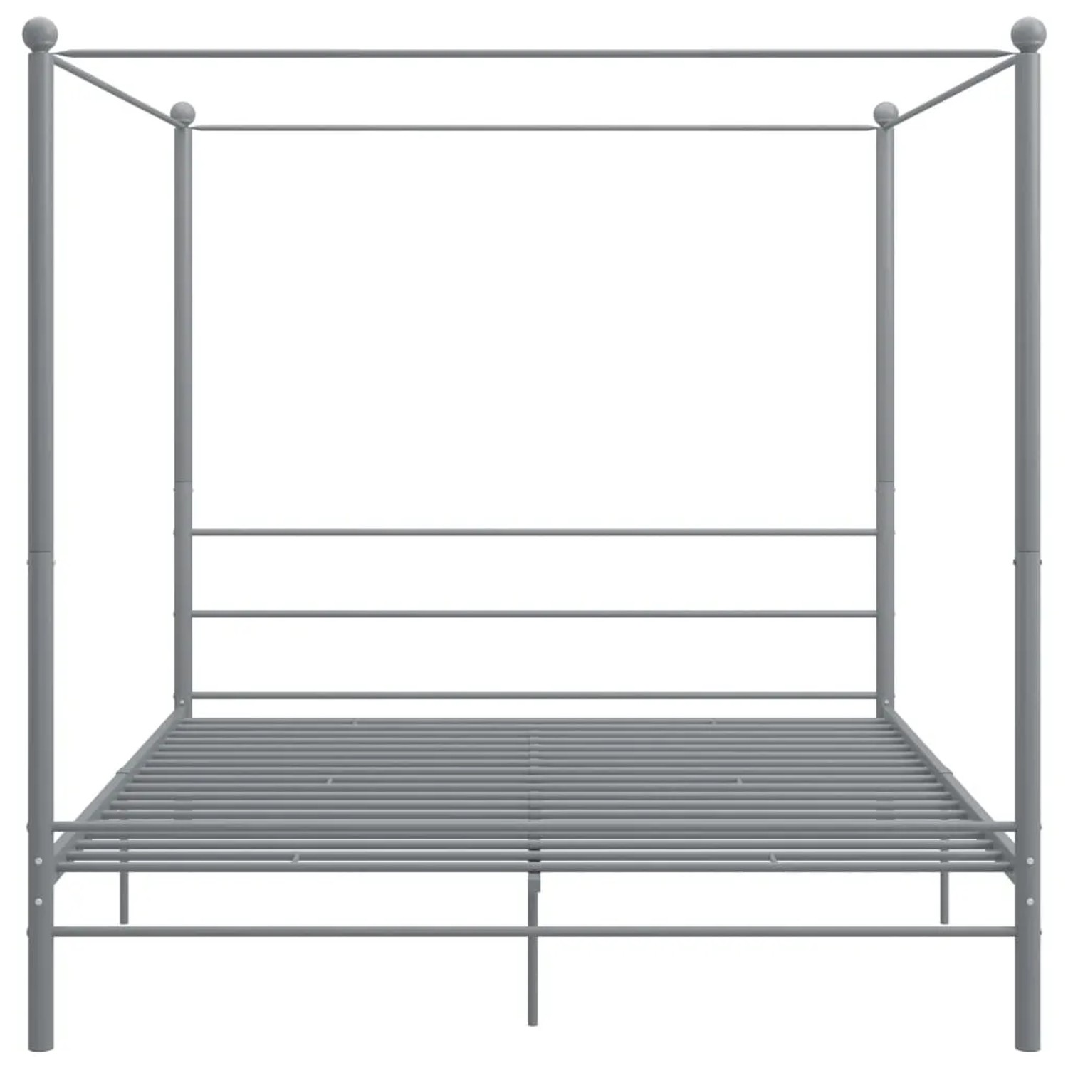 Graues vidaXL Himmelbett aus Metall, 180x200 cm. Bettgestell mit Lattenrost für erholsamen Schlaf.