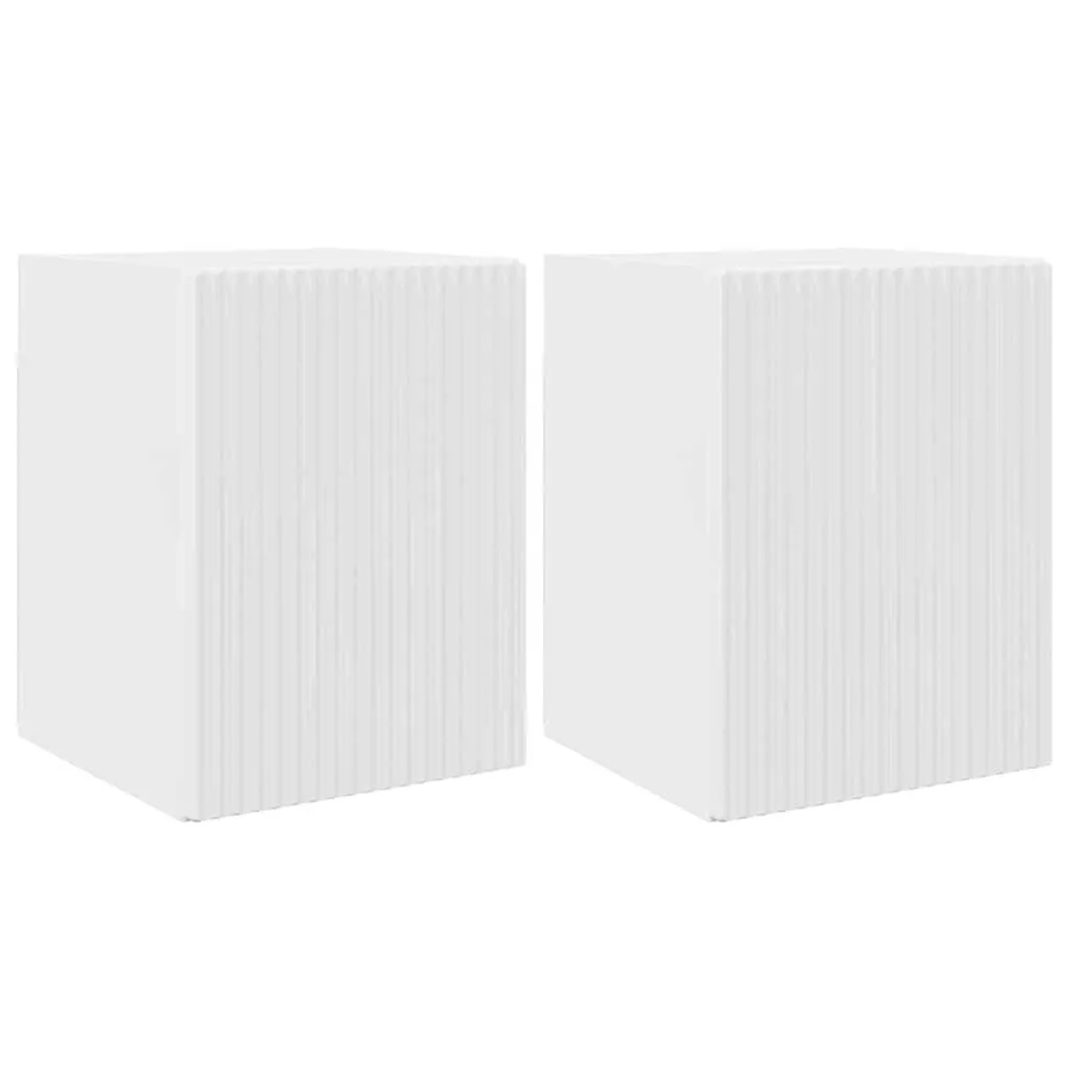 vidaXL TV-Wandschrank Wandmontiert 2 Stk Glänzend Weiß 30 x 31 x 40 cm 892258