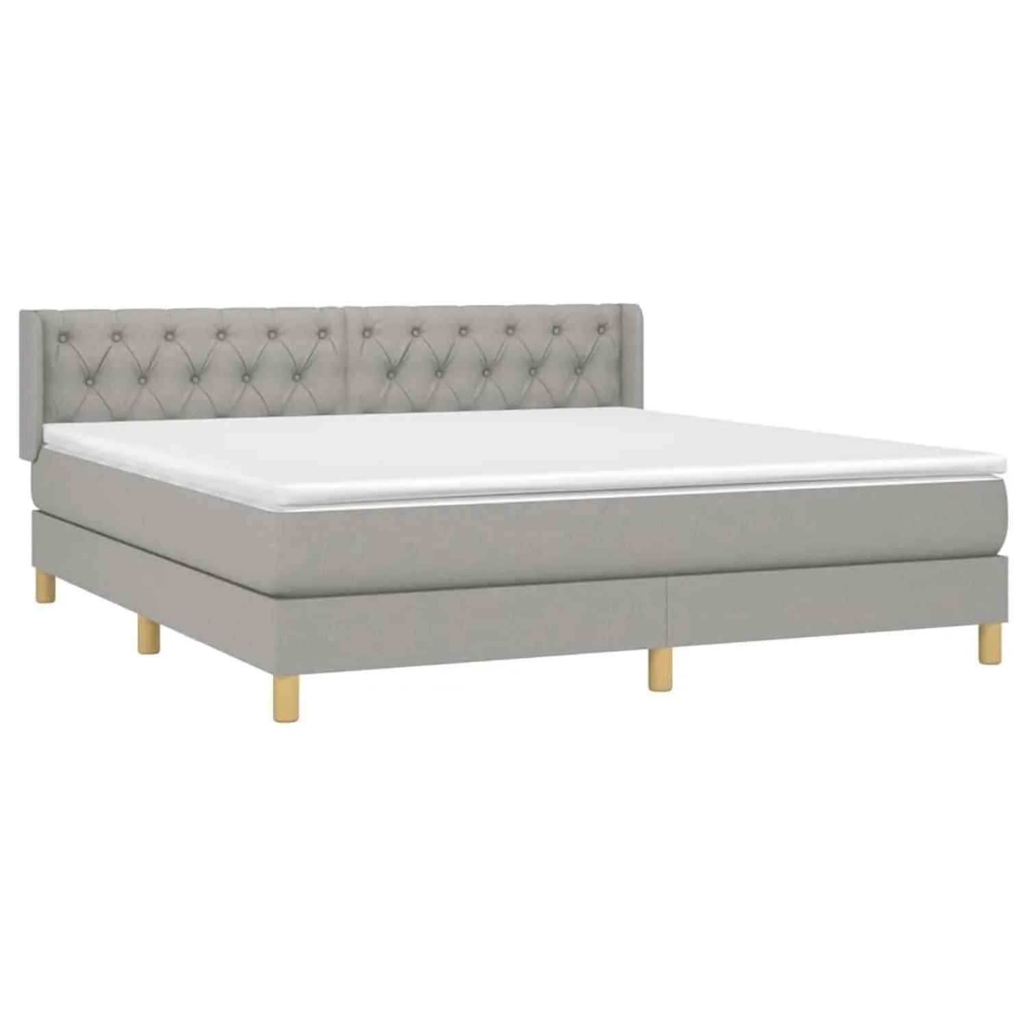 vidaXL Boxspringbett mit Matratze Hellgrau 160x200 cm Stoff 3130521 günstig online kaufen