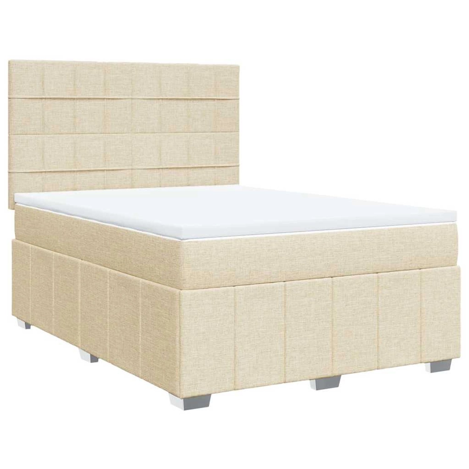 vidaXL Boxspringbett mit Matratze Creme 140x190 cm Stoff 3291668 günstig online kaufen